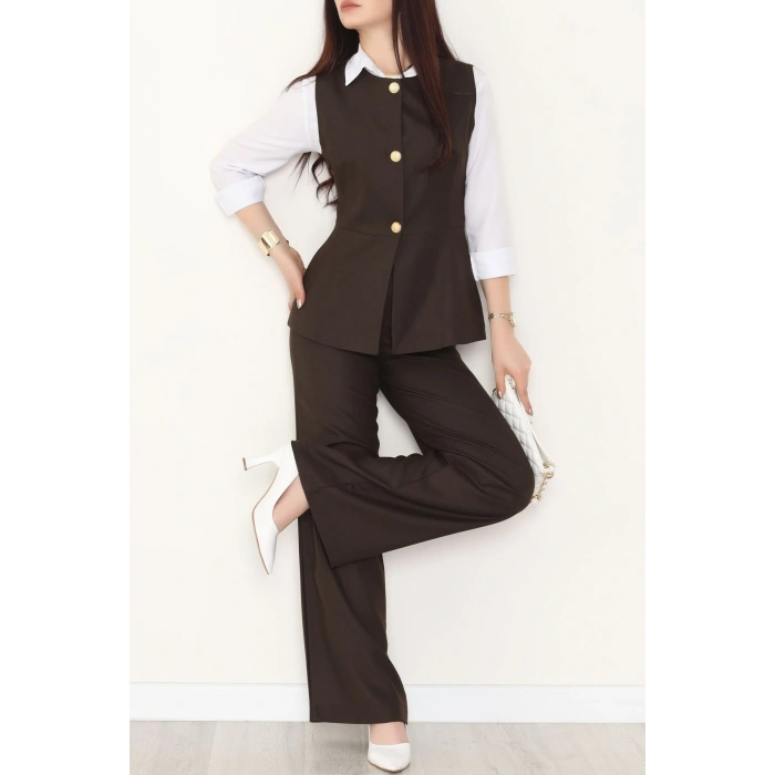 Poliviskon Yelekli Takım Kahve - 9248.424.