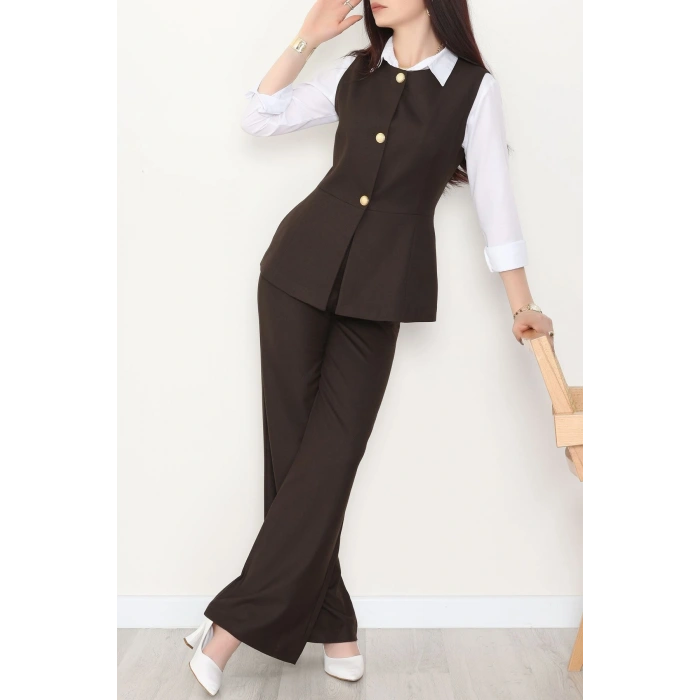 Poliviskon Yelekli Takım Kahve - 9248.424.