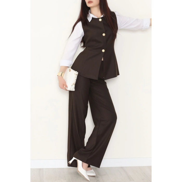 Poliviskon Yelekli Takım Kahve - 9248.424.