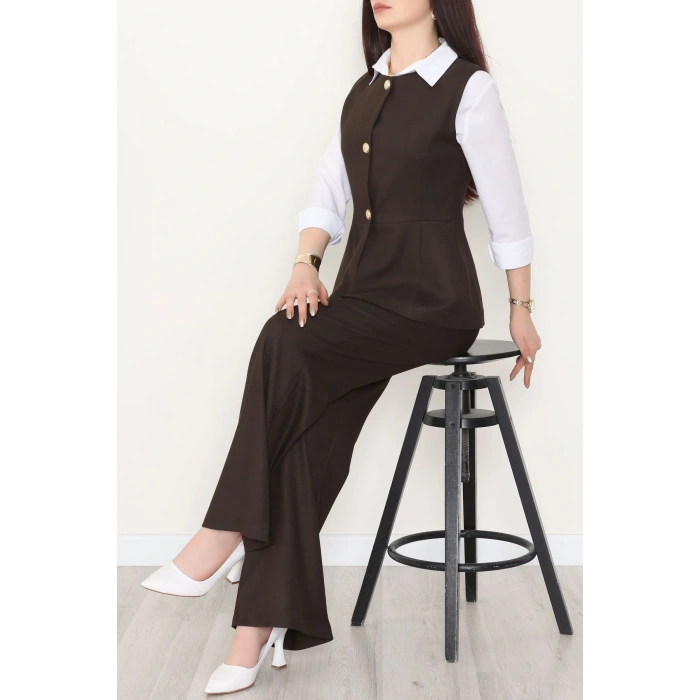 Poliviskon Yelekli Takım Kahve - 9248.424.