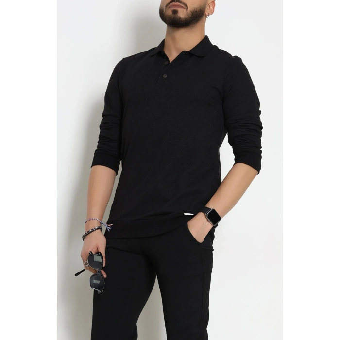 Polo Yaka Erkek Sweat Siyah - 25970.2125.