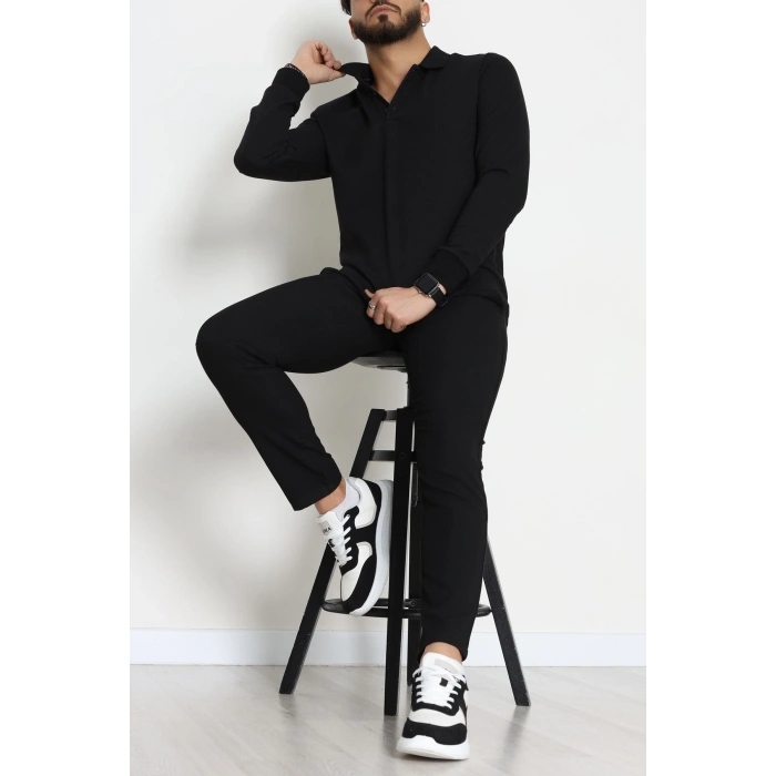 Polo Yaka Erkek Sweat Siyah - 25970.2125.