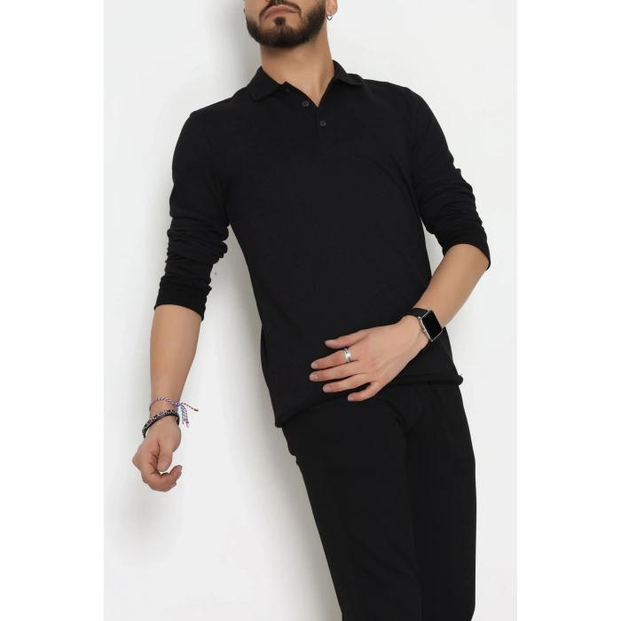 Polo Yaka Erkek Sweat Siyah - 25970.2125.