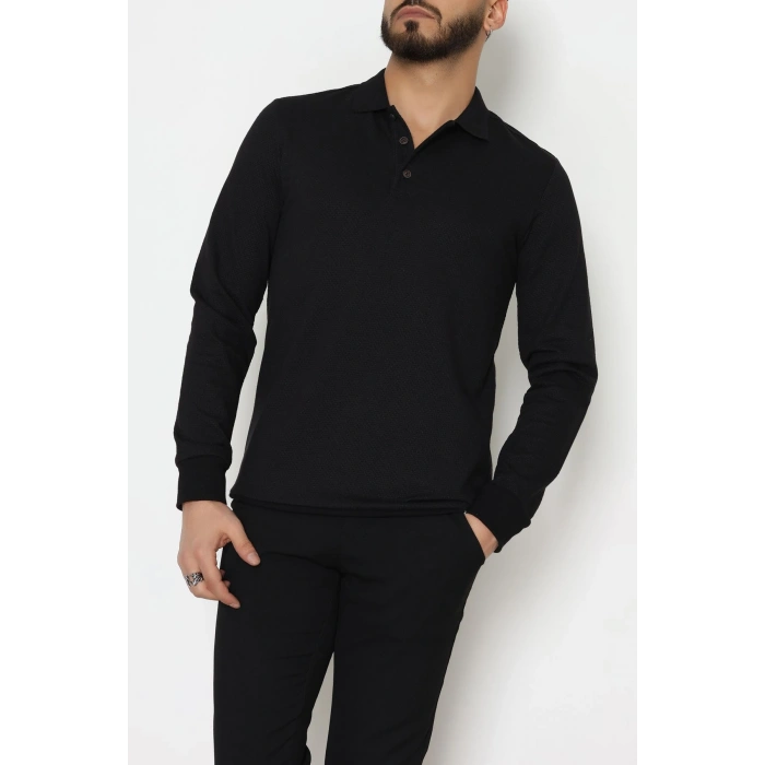 Polo Yaka Erkek Sweat Siyah - 25970.2125.