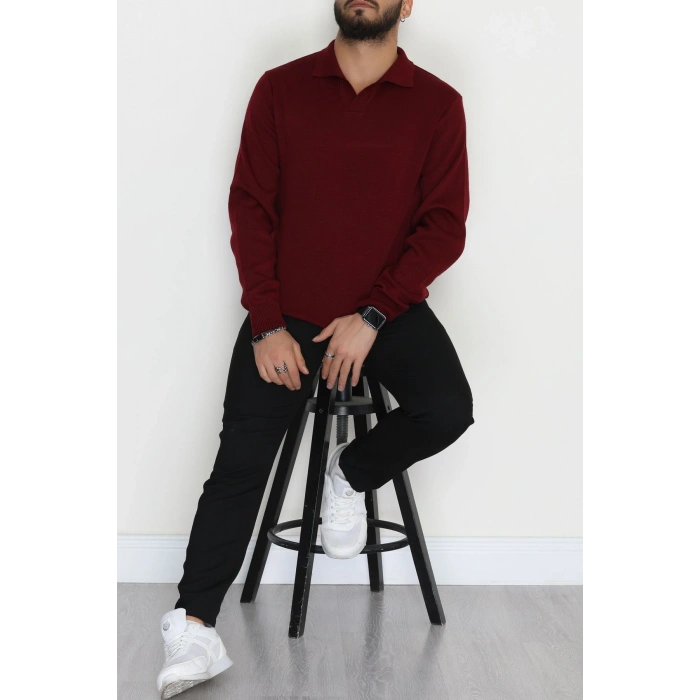 Polo Yaka Erkek Triko Bordo - 42550.1766.