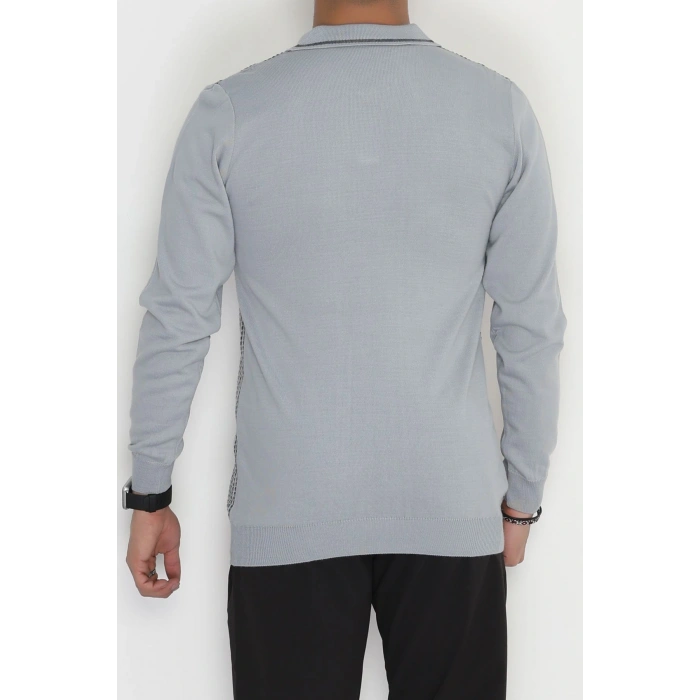 Polo Yaka Erkek Triko Gri - 2570.2052.