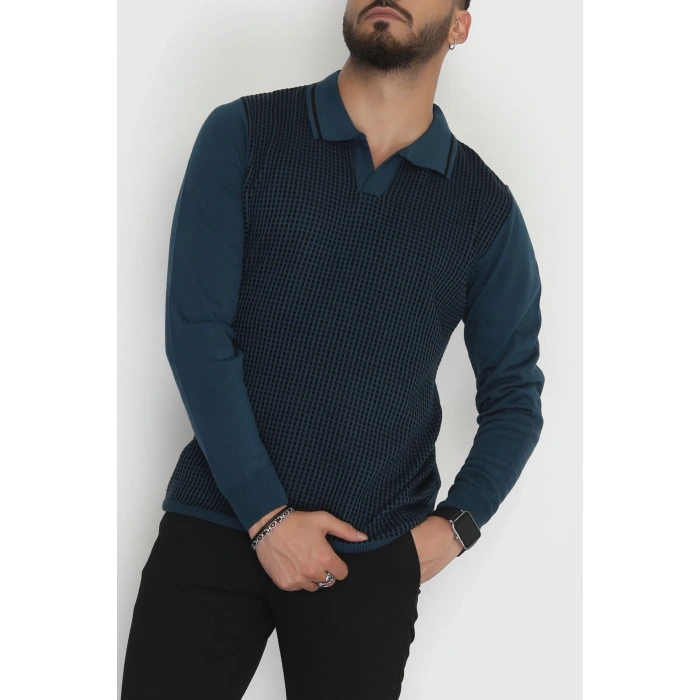 Polo Yaka Erkek Triko Petrol - 2570.2052.