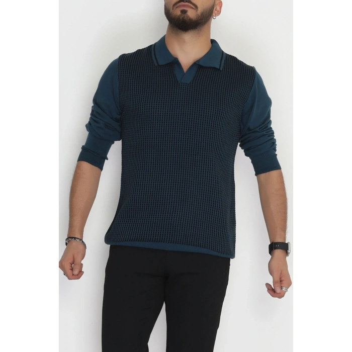 Polo Yaka Erkek Triko Petrol - 2570.2052.