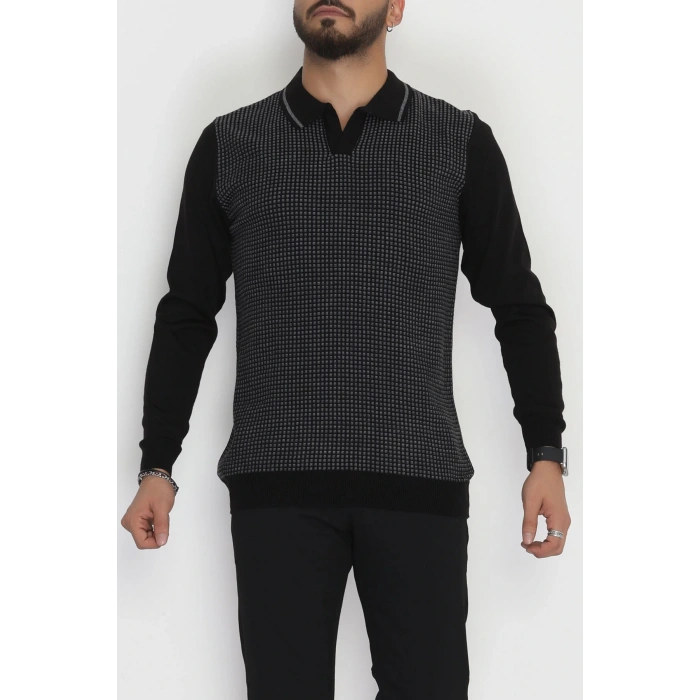 Polo Yaka Erkek Triko Siyah - 2570.2052.