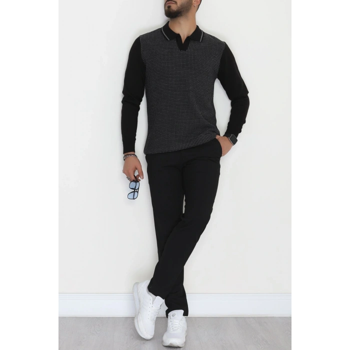 Polo Yaka Erkek Triko Siyah - 2570.2052.