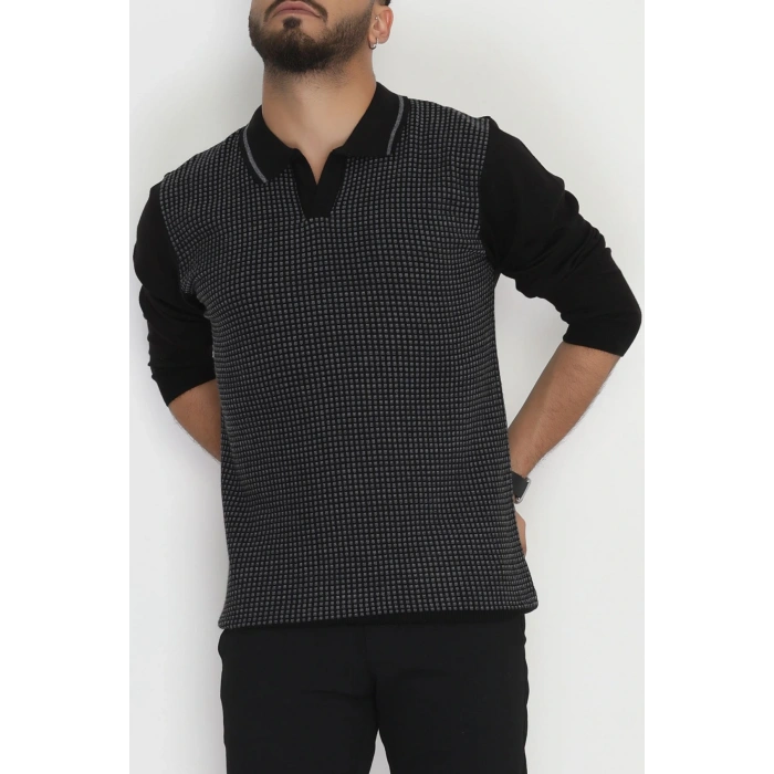 Polo Yaka Erkek Triko Siyah - 2570.2052.
