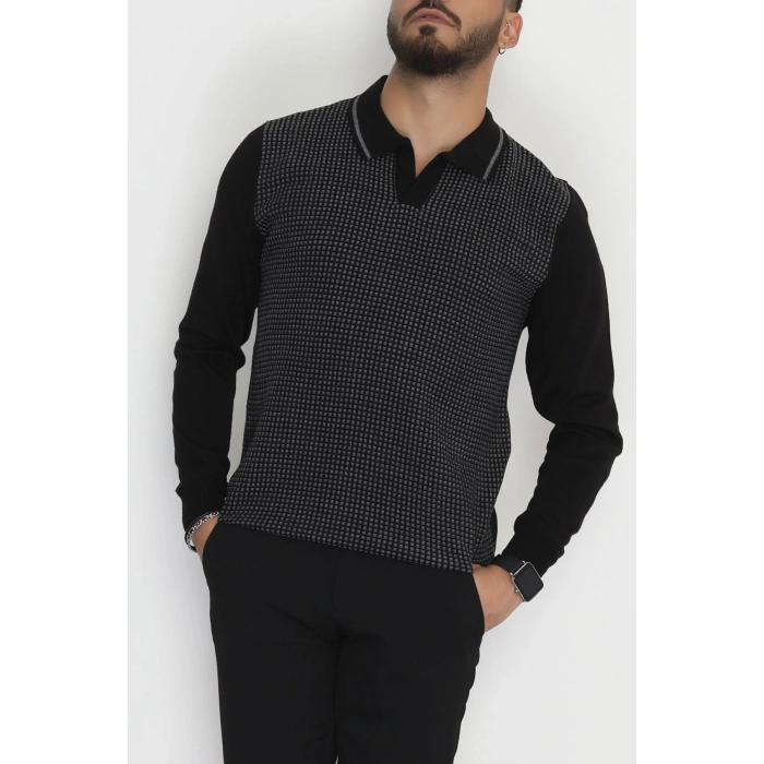 Polo Yaka Erkek Triko Siyah - 2570.2052.