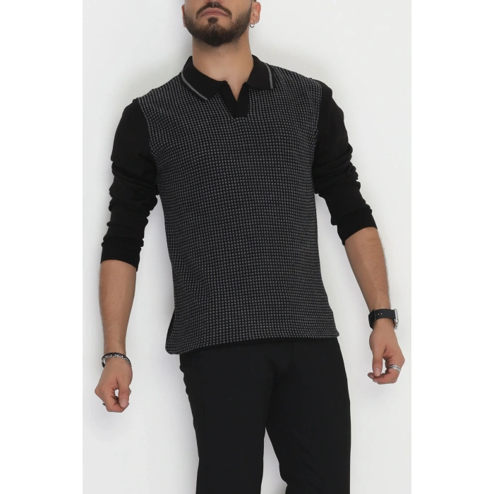 Polo Yaka Erkek Triko Siyah - 2570.2052.