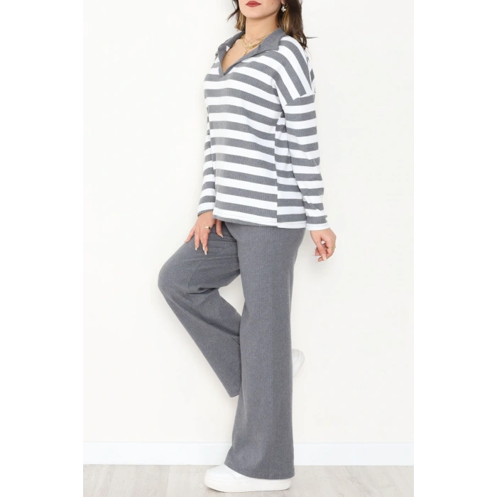 Polo Yaka Raporlu İnterlok Takım Fümebeyaz - 42738.1567.