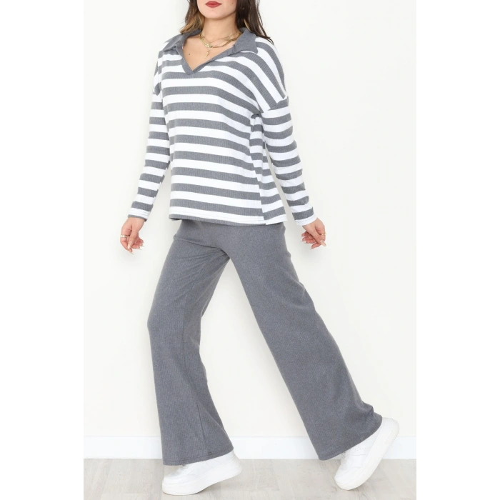 Polo Yaka Raporlu İnterlok Takım Fümebeyaz - 42738.1567.