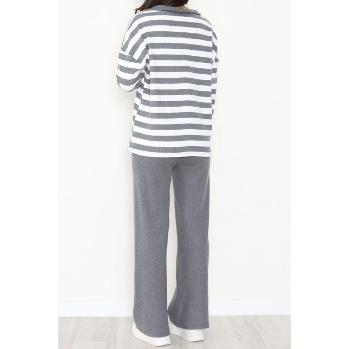 Polo Yaka Raporlu İnterlok Takım Fümebeyaz - 42738.1567.