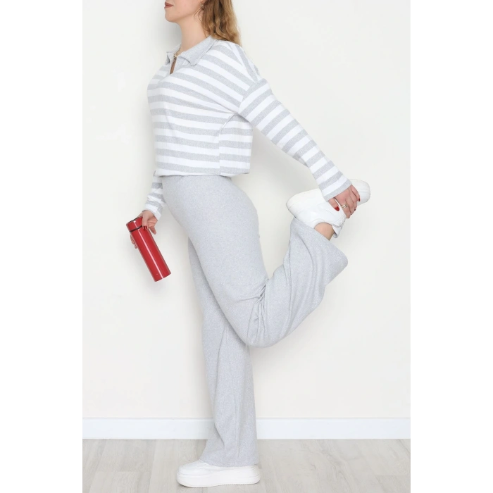 Polo Yaka Raporlu İnterlok Takım Gribeyaz - 42738.1567.