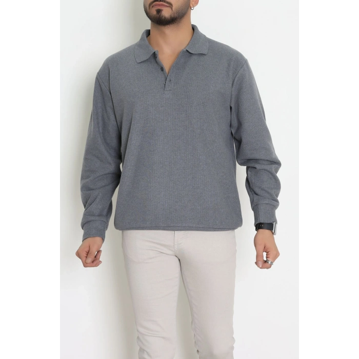 Polo Yaka Selanik Erkek Sweat Füme - 70863.1567.