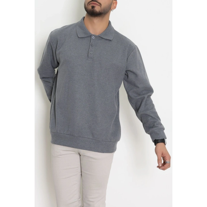 Polo Yaka Selanik Erkek Sweat Füme - 70863.1567.