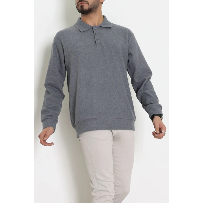 Polo Yaka Selanik Erkek Sweat Füme - 70863.1567.