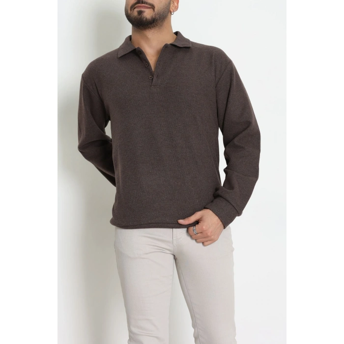 Polo Yaka Selanik Erkek Sweat Kahve - 70863.1567.