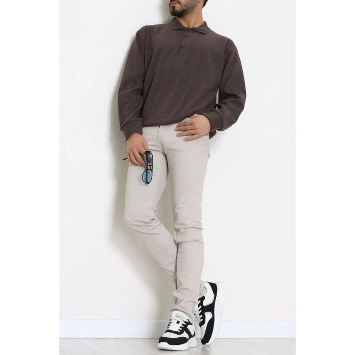 Polo Yaka Selanik Erkek Sweat Kahve - 70863.1567.