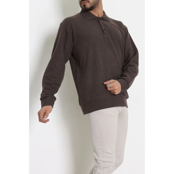 Polo Yaka Selanik Erkek Sweat Kahve - 70863.1567.