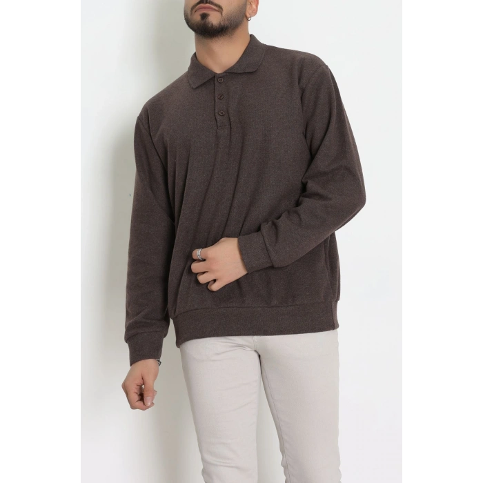 Polo Yaka Selanik Erkek Sweat Kahve - 70863.1567.