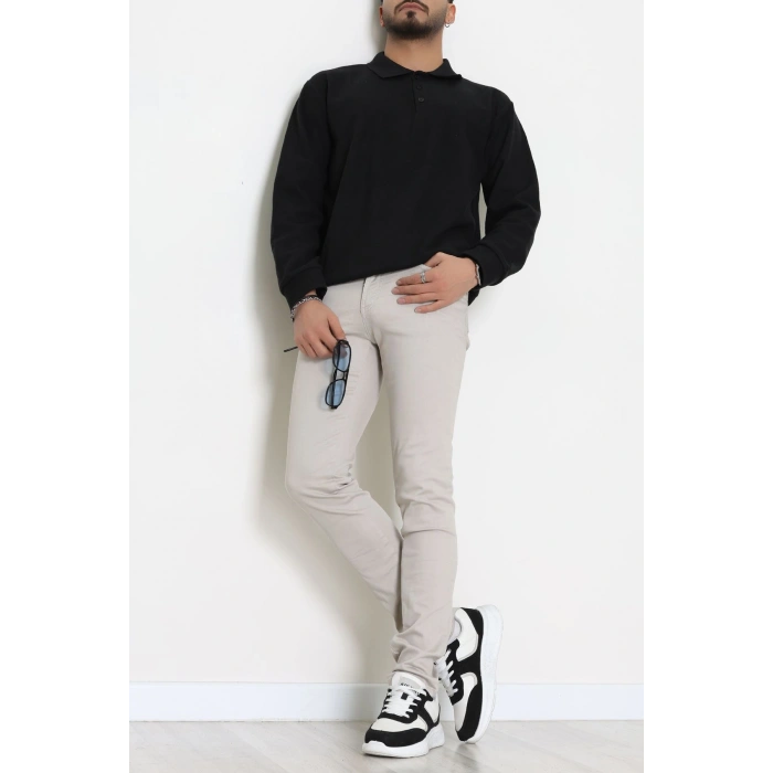 Polo Yaka Selanik Erkek Sweat Siyah - 70863.1567.