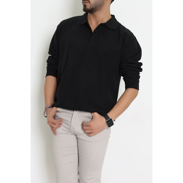 Polo Yaka Selanik Erkek Sweat Siyah - 70863.1567.