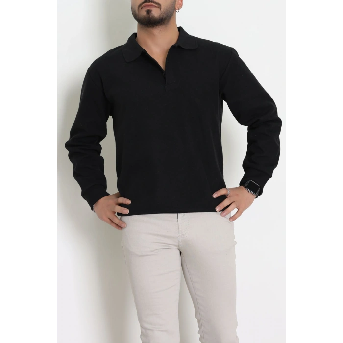 Polo Yaka Selanik Erkek Sweat Siyah - 70863.1567.