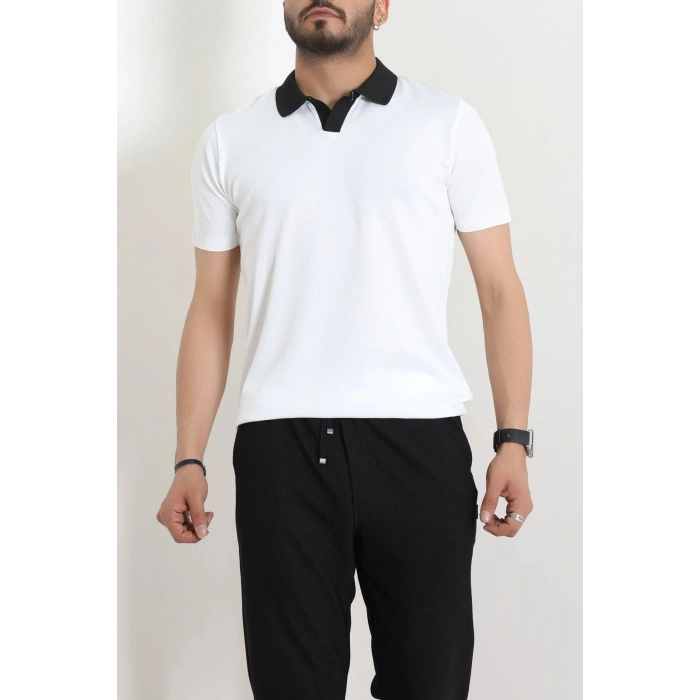 Polo Yaka  Triko Tişört Beyaz - 71597.2167.