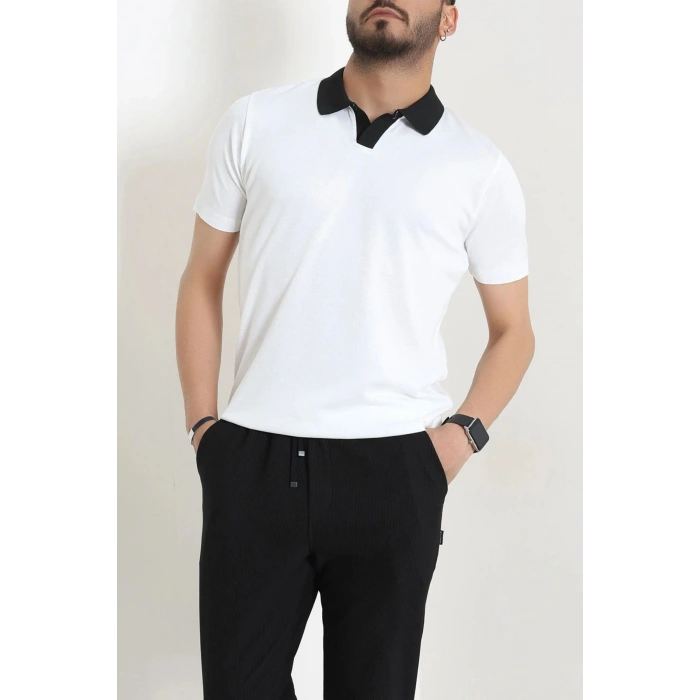 Polo Yaka  Triko Tişört Beyaz - 71597.2167.
