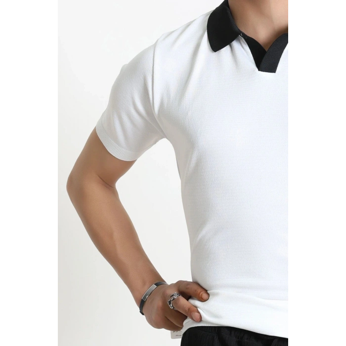 Polo Yaka  Triko Tişört Beyaz - 71597.2167.