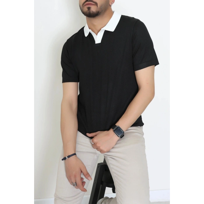 Polo Yaka Triko Tişört Siyah - 71597.2167.
