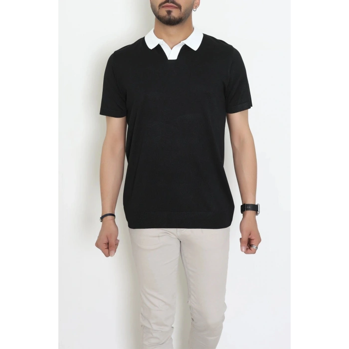 Polo Yaka Triko Tişört Siyah - 71597.2167.