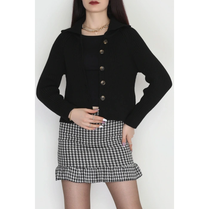 Polo Yaka Triko Hırka Siyah - 2283.1765.