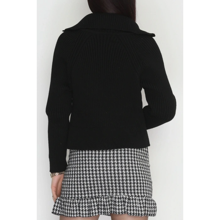 Polo Yaka Triko Hırka Siyah - 2283.1765.