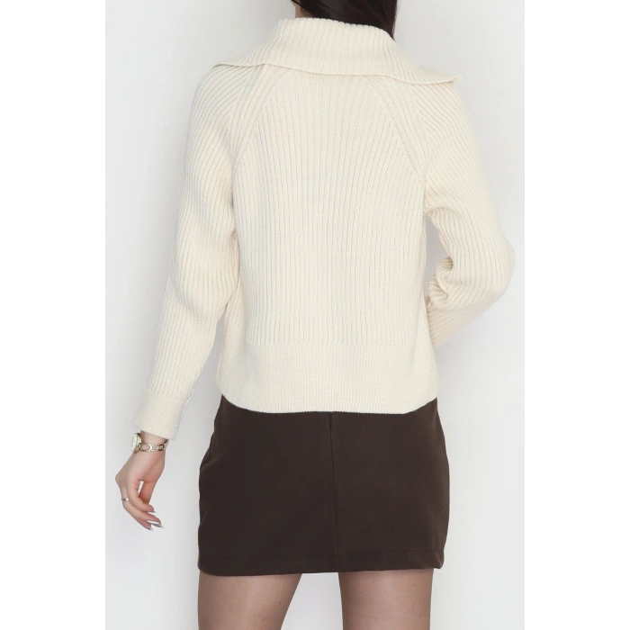 Polo Yaka Triko Hırka Taş - 2283.1765.