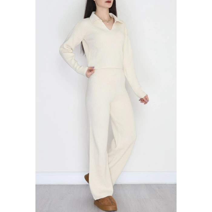 Polo Yaka Triko İkili Takım Ten - 9191.1765.