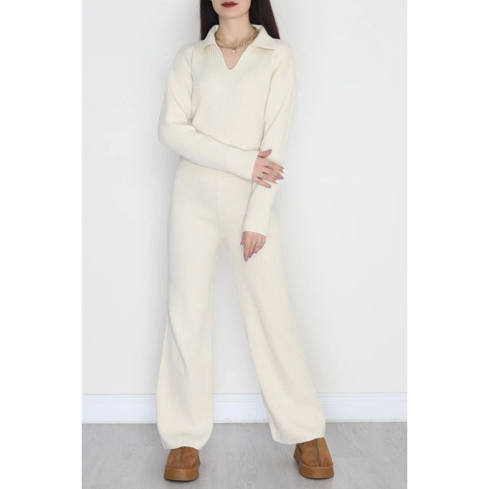 Polo Yaka Triko İkili Takım Ten - 9191.1765.