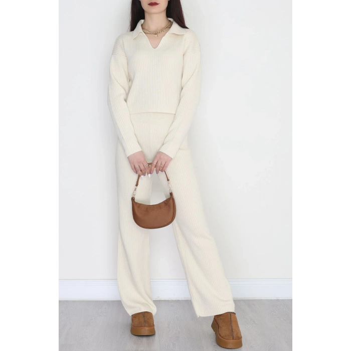 Polo Yaka Triko İkili Takım Ten - 9191.1765.