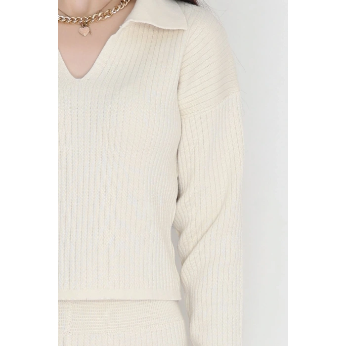 Polo Yaka Triko İkili Takım Ten - 9191.1765.