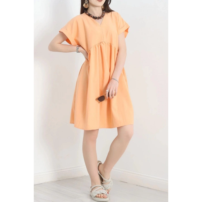 Poplin Kumaş Elbise Açıkturuncu - 40978.701.