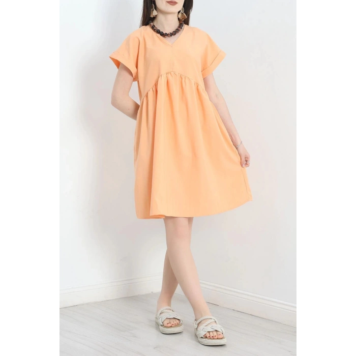 Poplin Kumaş Elbise Açıkturuncu - 40978.701.