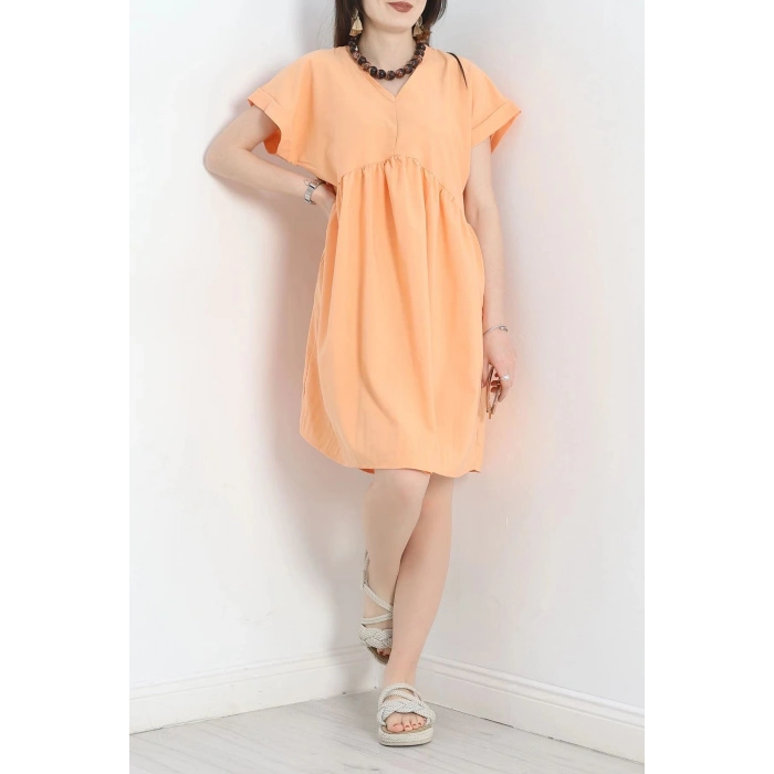 Poplin Kumaş Elbise Açıkturuncu - 40978.701.