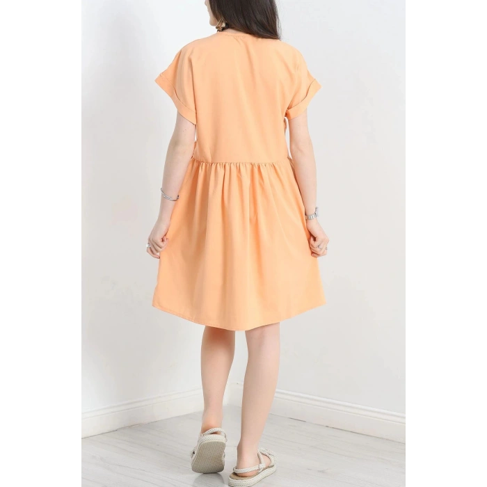 Poplin Kumaş Elbise Açıkturuncu - 40978.701.