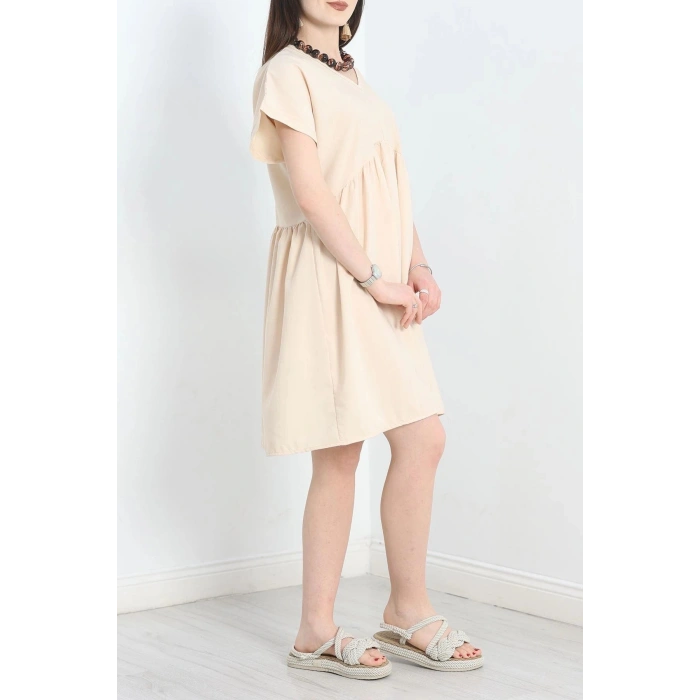 Poplin Kumaş Elbise Bej - 40978.701.
