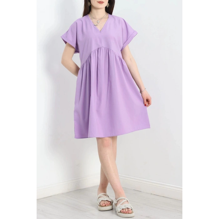 Poplin Kumaş Elbise Lila - 40978.701.
