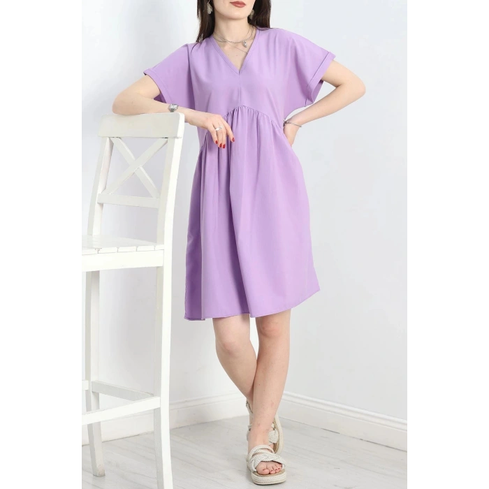 Poplin Kumaş Elbise Lila - 40978.701.